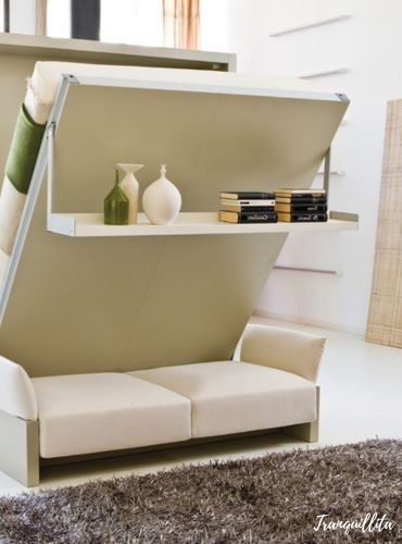 Murphy bed for clutter free smart storage in a cramped 1 BHK in Mahamayatala